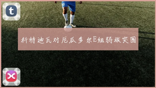 科特迪瓦对厄瓜多尔E组弱旅突围